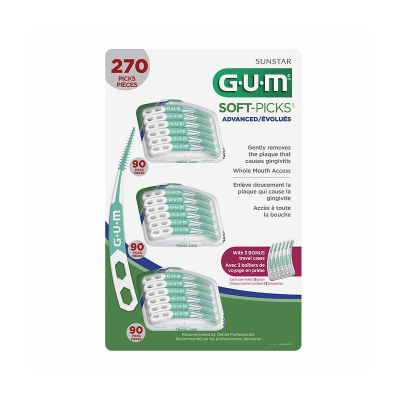 SunStar GUM Soft-Picks Advanced Dental Picks 盛势达软毛护齿牙线棒 270支